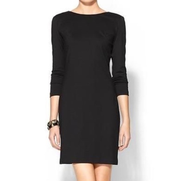 AMANDA UPRICHARD Black Open Back Bow Ponte Knit Dress Sheath Classic Large - Picture 5 of 13